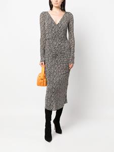 ISABEL MARANT Laly abstract-pattern midi dress - Zwart