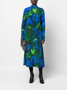 Stine Goya abstract-print midi dress - Blauw
