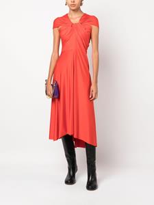 Victoria Beckham draped asymmetric midi dress - RED