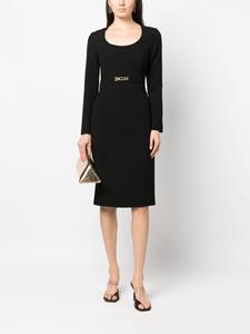 TWINSET chain link-detail long-sleeve dress - Zwart