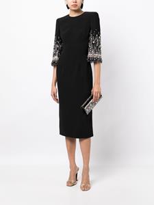 Jenny Packham Verfraaide midi-jurk - Zwart