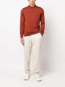 Zegna long-sleeved knit polo shirt - Oranje