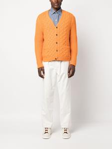 FURSAC cable-knit V-neck cardigan - Oranje