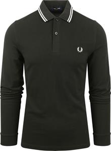 Fred Perry Langarm-Poloshirt Dunkelgrün T50