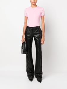 Off-White slim-fit leather flared trousers - Zwart