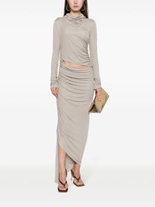 ANDREĀDAMO asymmetric draped midi dress - Grijs