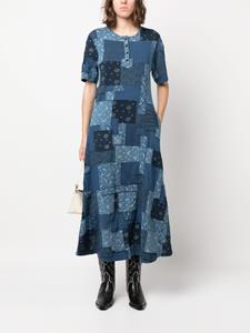 Ralph Lauren RRL Hattie patchwork midi dress - Blauw