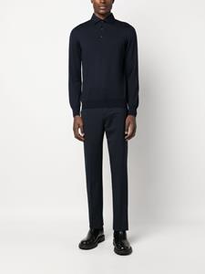 Lardini fine-knit wool polo shirt - Blauw