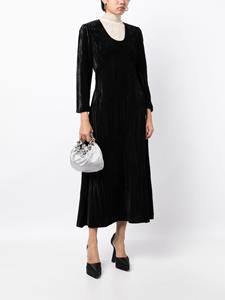Batsheva lace-panelling velvet-finish dress - Zwart