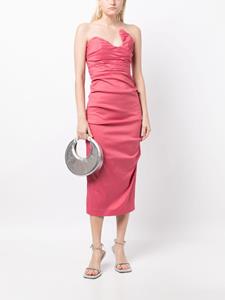 Rachel Gilbert Midi-jurk met ruches - Roze