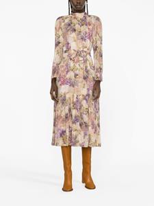 Zimmermann Midi-jurk met bloemenprint - Paars