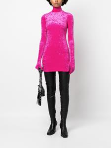 VETEMENTS velvet glove-sleeve minidress - Roze