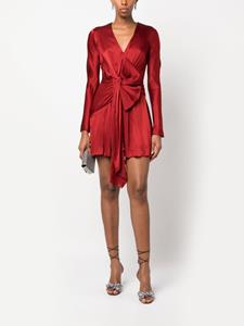 Alberta Ferretti bow-detailing pleated dress - Rood