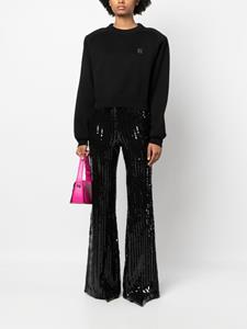 ROTATE high-waisted sequinned flared trousers - Zwart