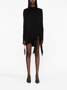Saint Laurent Mini-jurk met hoge hals - Zwart
