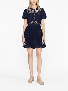 Self-Portrait panelled lace minidress - Blauw