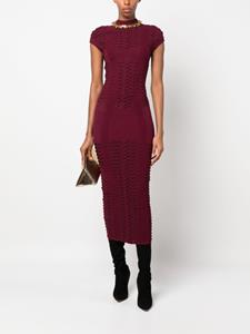 Balmain chevron 3D-knit midi dress - Rood