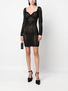Genny open-knit bustier minidress - Zwart