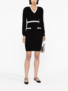 LIU JO Ribgebreide mini-jurk - Zwart