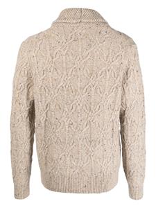 Ballantyne speckled-knit long-sleeved cardigan - Beige