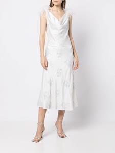 16Arlington Midi-jurk met veren - Wit