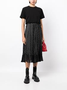 Sacai polka dot-print panelled midi dress - Zwart