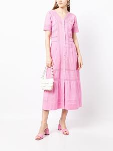 LoveShackFancy Midi-jurk met borduurwerk - Roze