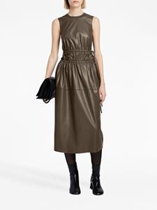Proenza Schouler White Label faux-leather gathered midi dress - Bruin