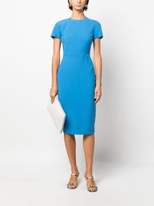 Victoria Beckham crepe short-sleeve midi dress - Blauw