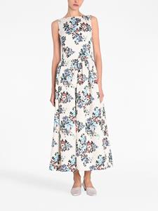 Adam Lippes Midi-jurk met bloemenprint - Wit