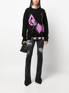 Dsquared2 logo-tag distressed flared jeans - Zwart