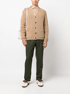Gucci intarsia-knit logo wool cardigan - Bruin