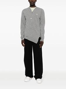 Comme Des Garçons Shirt X Lacoste asymmetric wool cardigan - Grijs