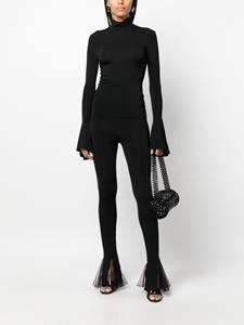Nensi Dojaka tulle-detail flared trousers - Zwart