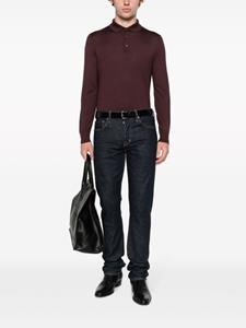 Zegna long-sleeved knit polo shirt - Paars