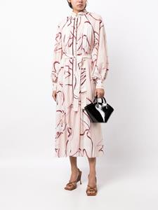 Aje abstract-print midi dress - Roze