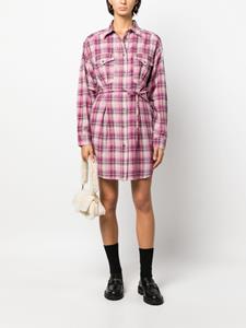 MARANT ÉTOILE check-print drawstring shirtdress - Roze