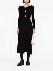 SANDRO Midi-jurk met V-hals - Zwart