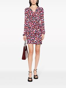 DVF Diane von Furstenberg leopard-pattern gathered minidress - Rood
