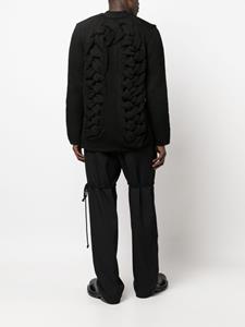 Comme Des Garçons Homme Plus V-neck cable-knit detail cardigan - Zwart