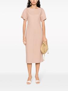 Fabiana Filippi round-neck short-sleeve dress - Beige