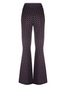 DVF Diane von Furstenberg patterned-jacquard flared trousers - Paars