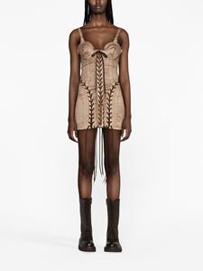Jean Paul Gaultier Conical lace-up minidress - Bruin