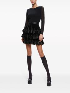 Alice + olivia Chara tiered ruffled minidress - Zwart