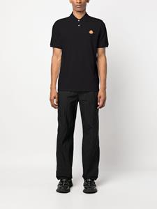 Moncler logo-patch cotton polo shirt - Zwart
