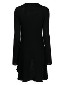 Y's ribbed wool minidress - Zwart