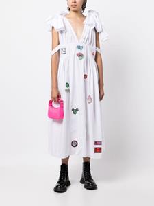 Chopova Lowena Midi-jurk met patch - Wit