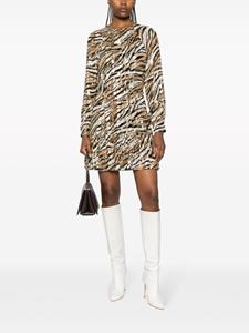 Michael Michael Kors zebra-print long-sleeved minidress - Beige