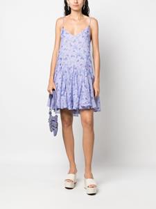 PNK floral-print pleated minidress - Blauw
