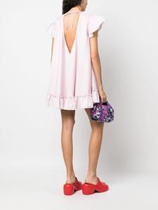 PNK ruffled short-sleeve cotton minidress - Roze